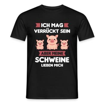 Schwein Schweine Schweinchen Bauer Geschenk - Männer T-Shirt - Schwarz - Vorne - AI Model Male 178 light (178cm)