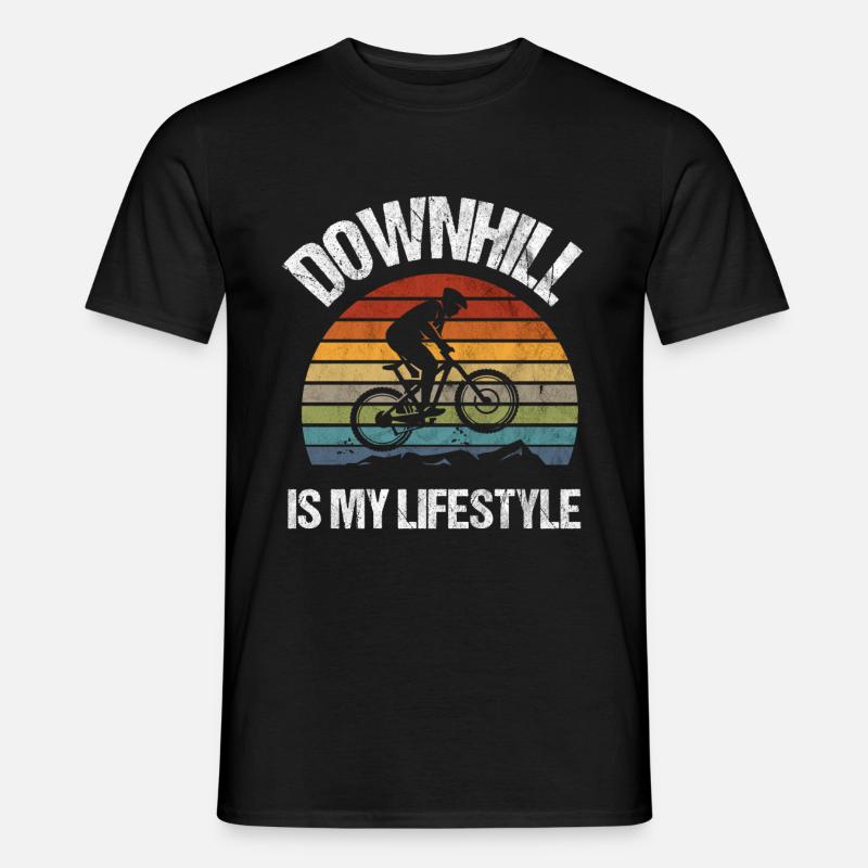 Downhill Mountainbike Mountainbiker Geschenk - Männer T-Shirt - Schwarz