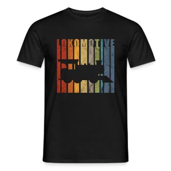 Lokomotive Dampflok Eisenbahner Züge Geschenk - Männer T-Shirt - Schwarz - Vorne - AI Model Male 178 light (178cm)