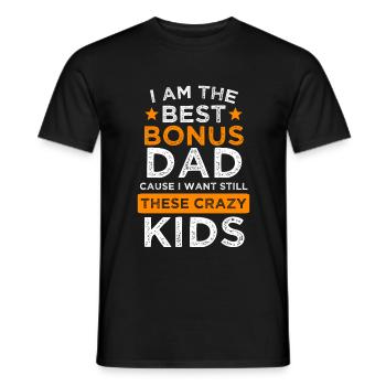 Bonus dad stepfather bonus dad kids gift - Men's T-Shirt - black - Front - AI Model Male 178 light (178cm)