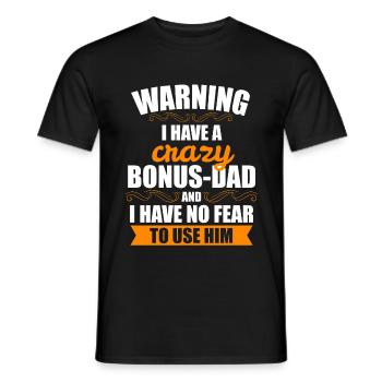 Bonus Papa Stepfather Bonus Papa Funny Gift - Men's T-Shirt - black - Front - AI Model Male 178 light (178cm)