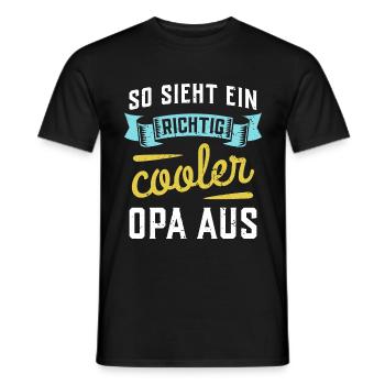 So sieht ein richtig cooler Opa aus - Männer T-Shirt - Schwarz - Vorne - AI Model Male 178 light (178cm)