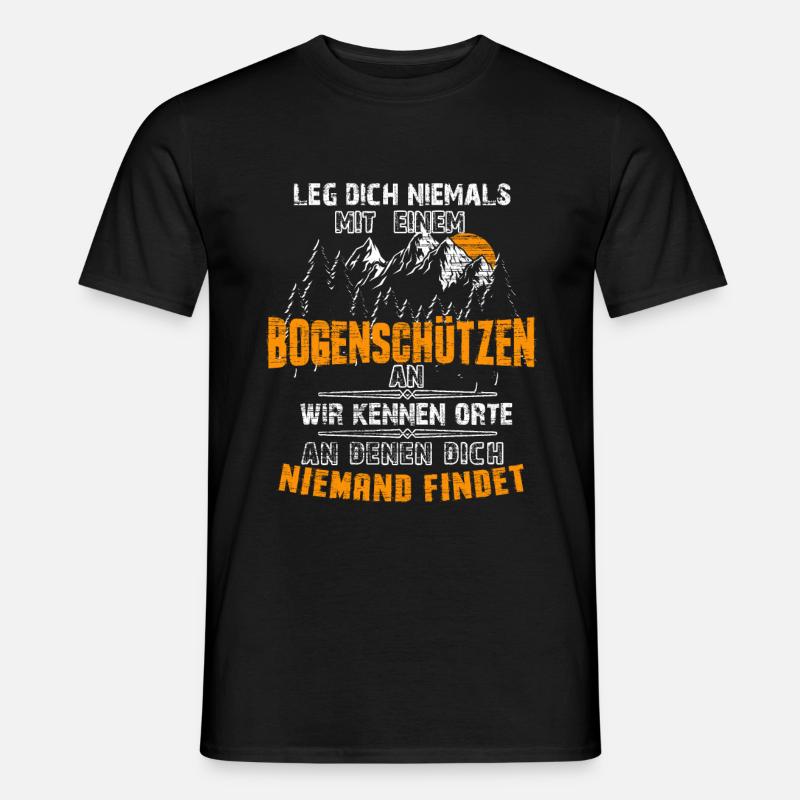 Bogenschießen Bogenschiessen Langbogen Geschenk - Männer T-Shirt - Schwarz