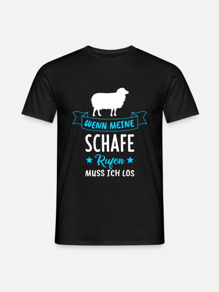 Schaf Schafe Schafmotiv Geschenk - Männer T-Shirt - Schwarz