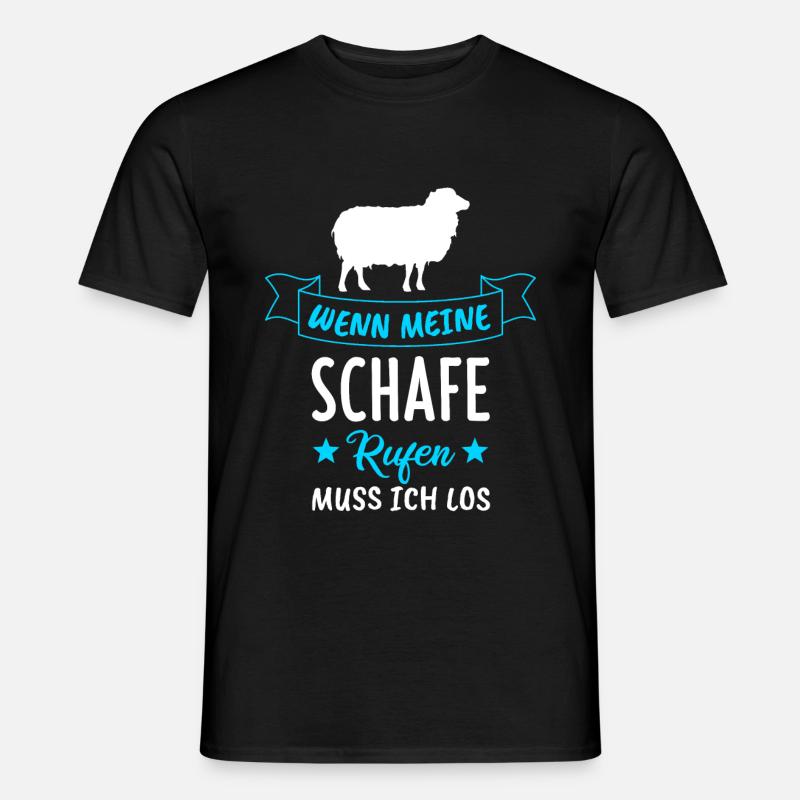 Schaf Schafe Schafmotiv Geschenk - Männer T-Shirt - Schwarz