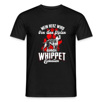 Whippet Hund Hunde Geschenk - Männer T-Shirt - Schwarz - Vorne - AI Model Male 178 light (178cm)