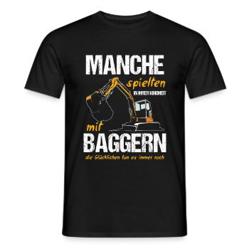 Bagger Baggerfahrer Strassenbau Geschenk - Männer T-Shirt - Schwarz - Vorne - AI Model Male 178 light (178cm)