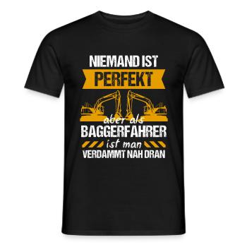 Bagger Baggerfahrer Baggern Geschenk - Männer T-Shirt - Schwarz - Vorne - AI Model Male 178 light (178cm)