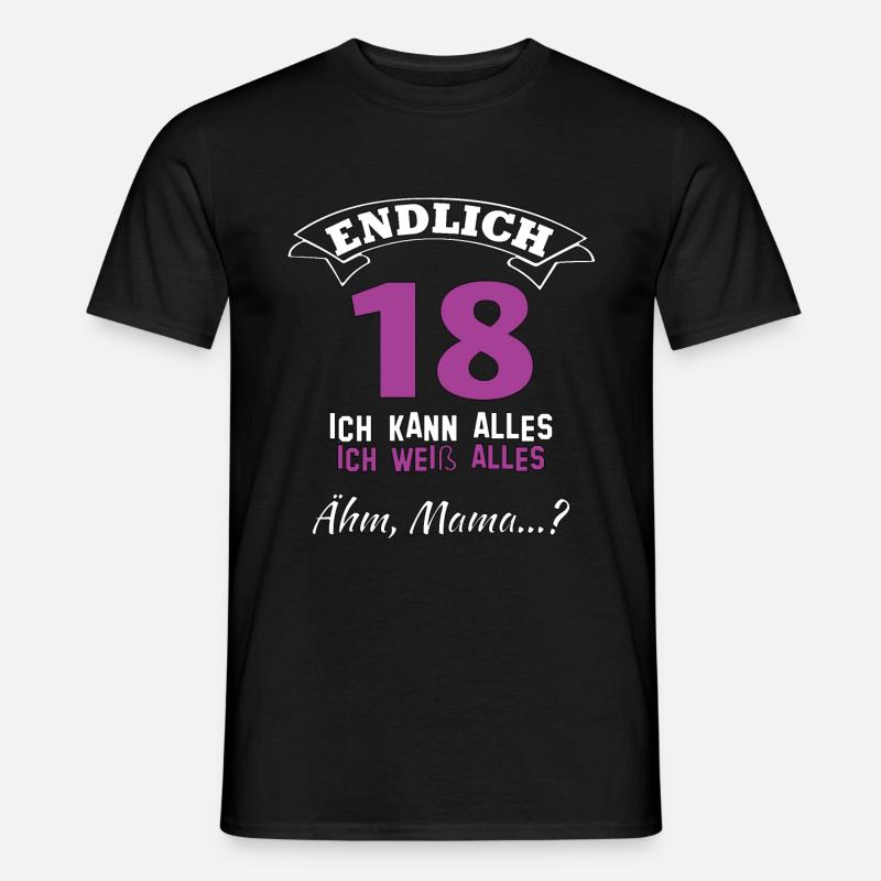Endlich 18 - Männer T-Shirt - Schwarz