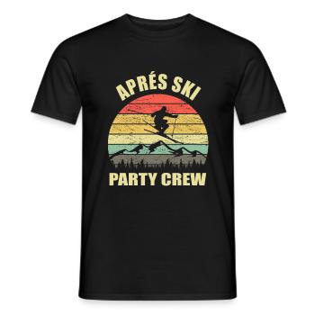 Après ski party crew skiing mountains retro vintage - Men's T-Shirt - black - Front - AI Model Male 178 light (178cm)