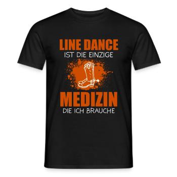 Line Dance Linedance Western Geschenk - Männer T-Shirt - Schwarz - Vorne - AI Model Male 178 light (178cm)