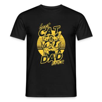 Best Cat Dad Ever - Men's T-Shirt - black - Front - AI Model Male 178 light (178cm)