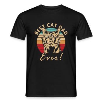 Meilleur cadeau de fête des pères papa chat - T-shirt homme - noir - Devant - AI Model Male 178 light (178cm)