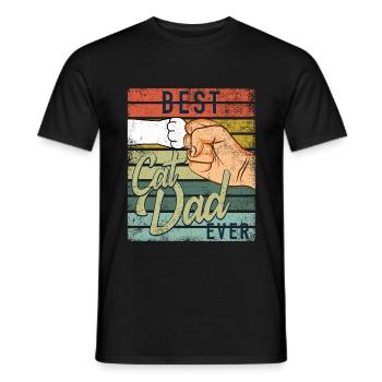 Best Cat Dad Ever - Men's T-Shirt - black - Front - AI Model Male 178 light (178cm)