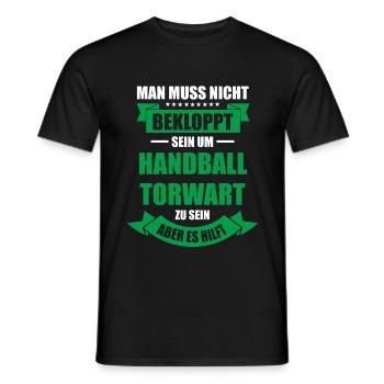 Handball Torwart Handballer Tormann Geschenk & Han - Männer T-Shirt - Schwarz - Vorne - AI Model Male 178 light (178cm)