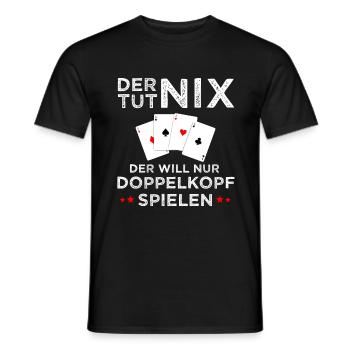 Doppelkopf Kartenspiel Schnapsen Geschenk - Männer T-Shirt - Schwarz - Vorne - AI Model Male 178 light (178cm)