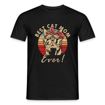 Best Cat Mom Ever - Men's T-Shirt - black - Front - AI Model Male 178 light (178cm)