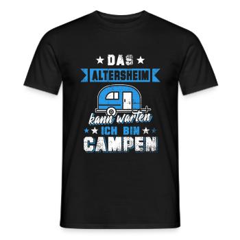 Das Altersheim kann warten ich geh campen - Männer T-Shirt - Schwarz - Vorne - AI Model Male 178 light (178cm)