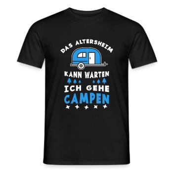 Das Altersheim kann warten ich gehe campen - Männer T-Shirt - Schwarz - Vorne - AI Model Male 178 light (178cm)
