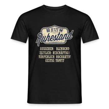 Rentenbeginn Renteneintritt Ruhestand Geschenk - Männer T-Shirt - Schwarz - Vorne - AI Model Male 178 light (178cm)