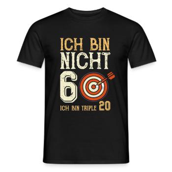 Ich bin nicht 60 ich bin triple 20 - Männer T-Shirt - Schwarz - Vorne - AI Model Male 178 light (178cm)