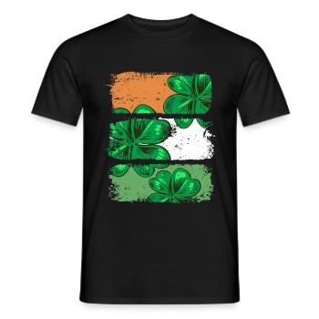 St Patricks Day Irland Fahne Kleeblatt Geschenk - Männer T-Shirt - Schwarz - Vorne - AI Model Male 178 light (178cm)