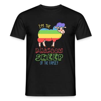 I'm the rainbow sheep of the family - Men's T-Shirt - black - Front - AI Model Male 178 light (178cm)