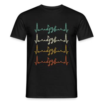 Impulsion ECG de battement de coeur de musique - T-shirt homme - noir - Devant - AI Model Male 178 light (178cm)