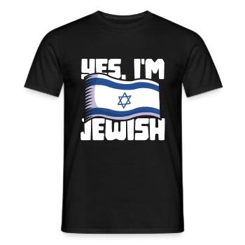 Yes, I'm Jewish - Jew - Men's T-Shirt - black - Front - AI Model Male 178 light (178cm)