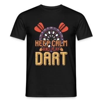 Keep calm and play dart - darts - Men's T-Shirt - black - Front - AI Model Male 178 light (178cm)