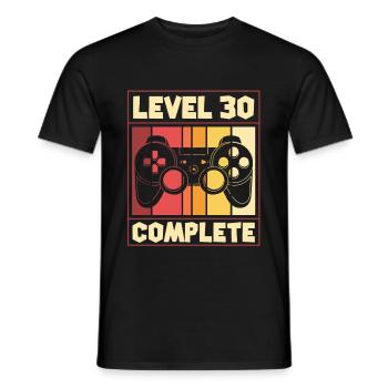 Level 30 complete - gaming, birthday - Men's T-Shirt - black - Front - AI Model Male 178 light (178cm)
