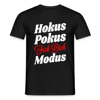 Hokus Pokus Fick Dich Modus - Männer T-Shirt - Schwarz - Vorne - AI Model Male 178 light (178cm)