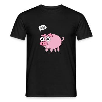 Oink - pig - Men's T-Shirt - black - Front - AI Model Male 178 light (178cm)