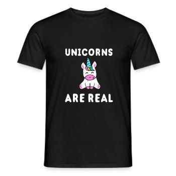 Licorne - les licornes sont réelles - T-shirt homme - noir - Devant - AI Model Male 178 light (178cm)