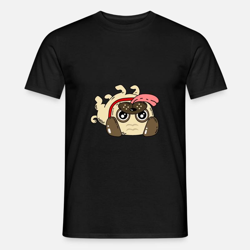 Hund Mops - Männer T-Shirt - Schwarz