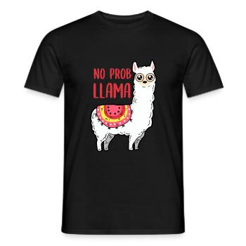 Lama - No Prob Llama - Männer T-Shirt - Schwarz - Vorne - AI Model Male 178 light (178cm)