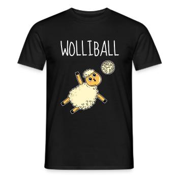 Wolliball Schaf Wortspiel Volleyball - Männer T-Shirt - Schwarz - Vorne - AI Model Male 178 light (178cm)