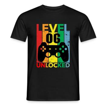 6e anniversaire garçons hommes jeu gamer cadeau - T-shirt homme - noir - Devant - AI Model Male 178 light (178cm)