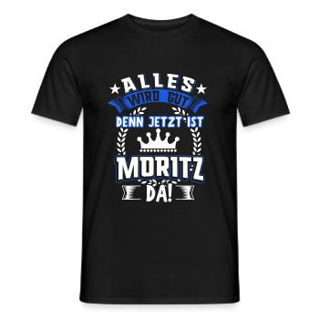 Moritz Name Vorname Geschenk - Männer T-Shirt - Schwarz - Vorne - AI Model Male 178 light (178cm)