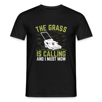 Hobby gardener lawn mower gardener garden gift - Men's T-Shirt - black - Front - AI Model Male 178 light (178cm)