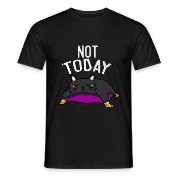 Pas aujourd'hui - chat - T-shirt homme - noir - Devant - AI Model Male 178 light (178cm)