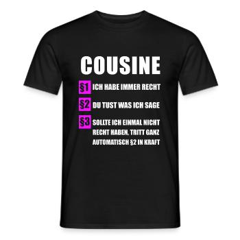 Cousin family cousins gift - Men's T-Shirt - black - Front - AI Model Male 178 light (178cm)