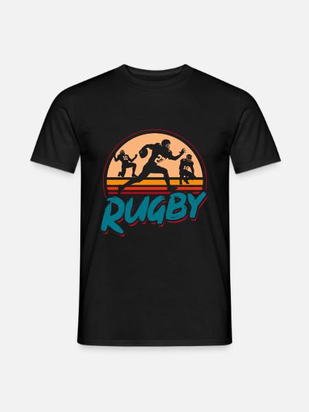 Rugby, rugby players - vintage - Men's T-Shirt - black