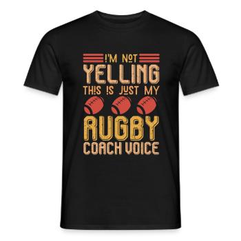 Rugby Coach Voice - rugby ball - Men's T-Shirt - black - Front - AI Model Male 178 light (178cm)