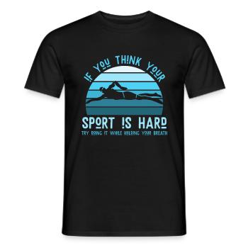 Schwimmen, Schwimmer, Sport, Tauchen - Männer T-Shirt - Schwarz - Vorne - AI Model Male 178 light (178cm)