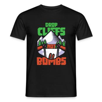 Les falaises de ski drop pas des bombes - T-shirt homme - noir - Devant - AI Model Male 178 light (178cm)