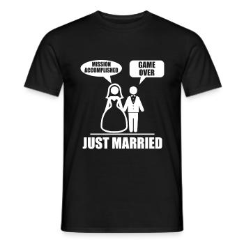 Hochzeit Lustig Geschenk Braut Heirat - Männer T-Shirt - Schwarz - Vorne - AI Model Male 178 light (178cm)