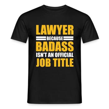 Attorney, Badass Attorney - Men's T-Shirt - black - Front - AI Model Male 178 light (178cm)
