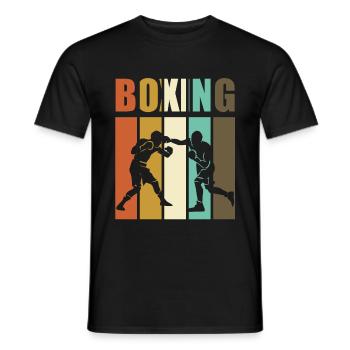 Boxing - Boxer Vintage - Männer T-Shirt - Schwarz - Vorne - AI Model Male 178 light (178cm)