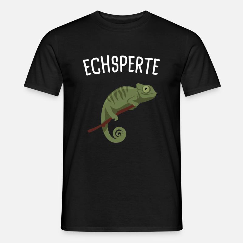 Echsperte Eidechse Reptil Geschenk - Männer T-Shirt - Schwarz